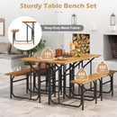 Acacia Wood Patio Table Bench Set One-Side Picnic Table and Seat
