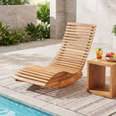 Acacia Wood Rocking Chaise Lounge Chair for Outdoor Patio