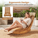 Acacia Wood Rocking Chaise Lounge Chair for Outdoor Patio