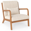 Accent Chair Corduroy Upholstered Lounge Chair with Lumbar Pillow