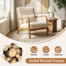 Accent Chair Corduroy Upholstered Lounge Chair with Lumbar Pillow