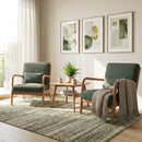 Accent Chair Corduroy Upholstered Lounge Chair with Lumbar Pillow