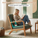 Accent Chair Corduroy Upholstered Lounge Chair with Lumbar Pillow