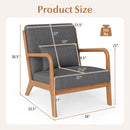 Accent Chair Corduroy Upholstered Lounge Chair with Lumbar Pillow