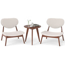 Accent Chairs Set of 2 with Side Table and Solid Wood Frame