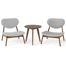 Accent Chairs Set of 2 with Side Table and Solid Wood Frame