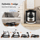 2-in-1 Foldable Activity Push Walker with Adjustable Height-Black