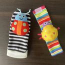 Baby Rattle Socks & Wrist Strap Set – Soft Animal Toys for 0–12 Months