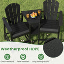 2-Seat Adirondack Chair All-Weather Adirondack Chair with Double Connecting Tray