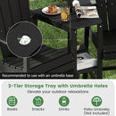 2-Seat Adirondack Chair All-Weather Adirondack Chair with Double Connecting Tray