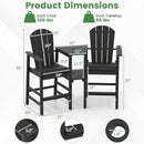 2-Seat Adirondack Chair All-Weather Adirondack Chair with Double Connecting Tray