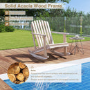 Adirondack Rocking Chair with Slatted Seat and High Fanned Back-Natural