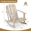 Adirondack Rocking Chair with Slatted Seat and High Fanned Back-Natural
