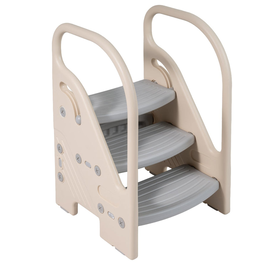 Adjustable 3-Step Helper Stool with Safety Handles and for kids