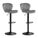 Adjustable Counter Height Chairs Set of 2 with Velvet Upholstered Backrests