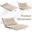 Adjustable Floor Sofa Bed with 2 Lumbar Pillows