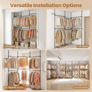 Floor to Ceiling Clothes Rack with 6 Adjustable Hanging Rods