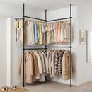 Floor to Ceiling Clothes Rack with 4 Adjustable Hanging Rods