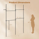 Floor to Ceiling Clothes Rack with 4 Adjustable Hanging Rods