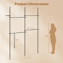 Floor to Ceiling Clothes Rack with 4 Adjustable Hanging Rods