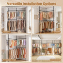 Floor to Ceiling Clothes Rack with 4 Adjustable Hanging Rods