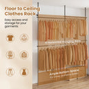 Floor to Ceiling Clothes Rack with 4 Adjustable Hanging Rods