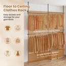 Floor to Ceiling Clothes Rack with 4 Adjustable Hanging Rods