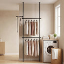 Floor to Ceiling Clothes Rack with 2 Hanging Rods - Adjustable