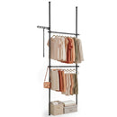 Floor to Ceiling Clothes Rack with 2 Hanging Rods - Adjustable