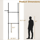 Floor to Ceiling Clothes Rack with 2 Hanging Rods - Adjustable