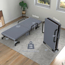 Adjustable Folding Guest Bed Frame with Mattress and Wheels