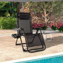 Adjustable Metal Zero Gravity Lounge Chair with Removable Cushion and Cup Holder Tray