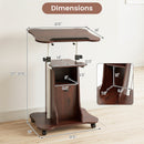 Adjustable Mobile Standing Desk Cart with Tilt Desktop