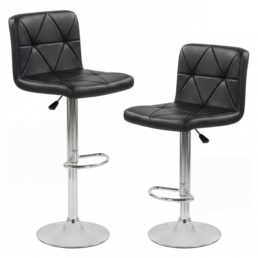 Adjustable Swivel Barstools Set of 2 with Back and Footrest