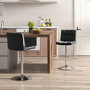 Adjustable Swivel Bar Stool with PU Leather-Brown