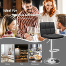 Adjustable Swivel Bar Stool with PU Leather-Brown