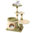 38 Inch Tall Multi-Level Aesthetic Kitten Tower with Condo and Bed-Green