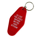 All I Got For Jesus's Birthday Christmas Motel Style Keychain in Red