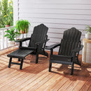 All-Weather HIPS Patio Adirondack Lounge Chair with Retractable Footrest