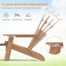 All-Weather HIPS Patio Adirondack Lounge Chair with Retractable Footrest