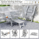 All-Weather HIPS Patio Adirondack Lounge Chair with Retractable Footrest