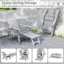 All-Weather HIPS Patio Adirondack Lounge Chair with Retractable Footrest