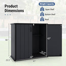 All-Weather Storage Box with Floor and Removable Shelf for Patio and Lawn