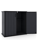 All-Weather Storage Box with Floor and Removable Shelf for Patio and Lawn