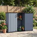 All-Weather Storage Box with Floor and Removable Shelf for Patio and Lawn