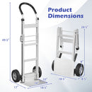 Aluminum Dolly Cart with 2 Rubber Wheels and Ergonomic Handle