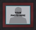 NHL Hockey Photo Picture Frame Kit - Anaheim Mighty Ducks (Burgundy Matting, Teal Trim)