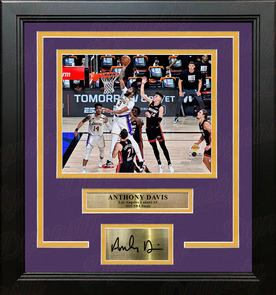 Anthony Davis 2020 NBA Finals Slam Dunk Los Angeles Lakers 8x10 Framed Photo with Engraved Autograph