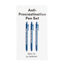 Anti-Procrastination Pen Set 💡 | Gel Click Pen Gift Set | 3 Pens in Navy