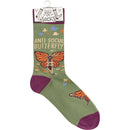 Anti-Social Butterfly Funny Socks in Purple | Unisex